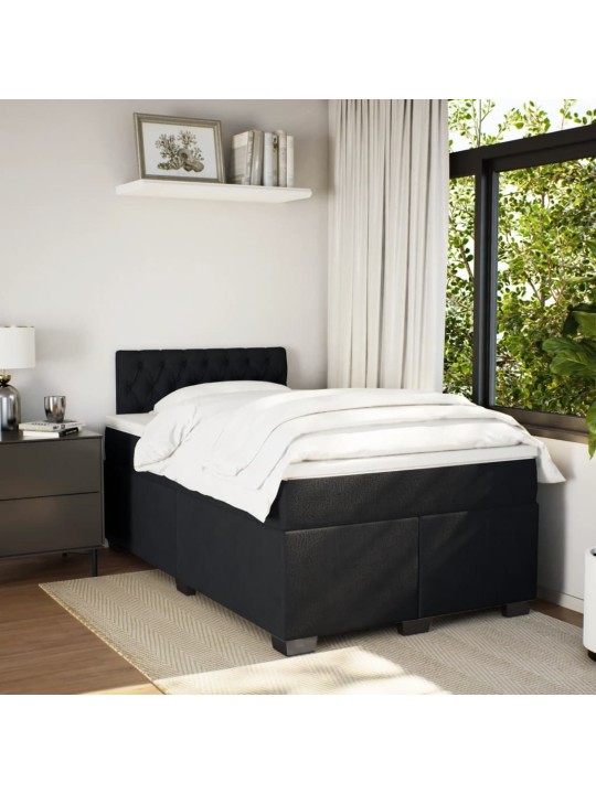 Box spring postel s matrací černá 120 x 190 cm samet