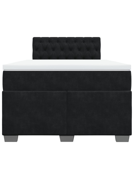 Box spring postel s matrací černá 120 x 190 cm samet