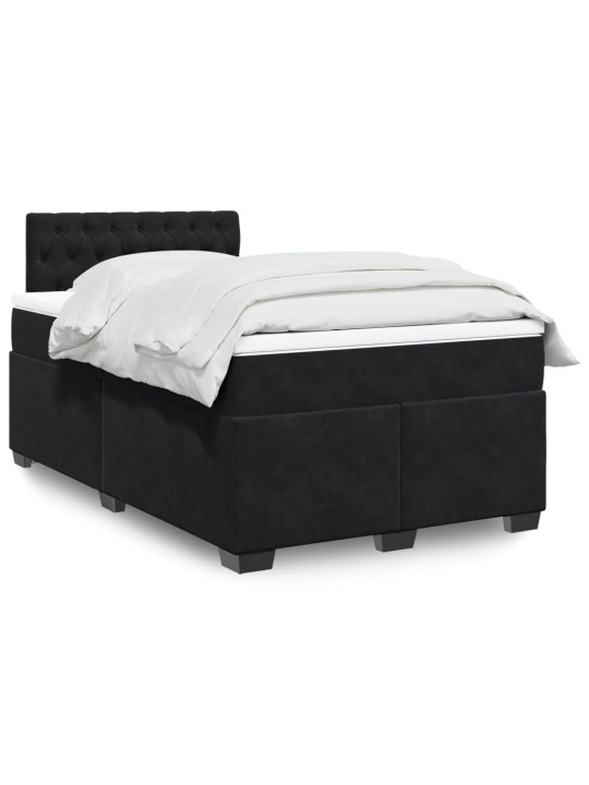 Box spring postel s matrací černá 120 x 190 cm samet