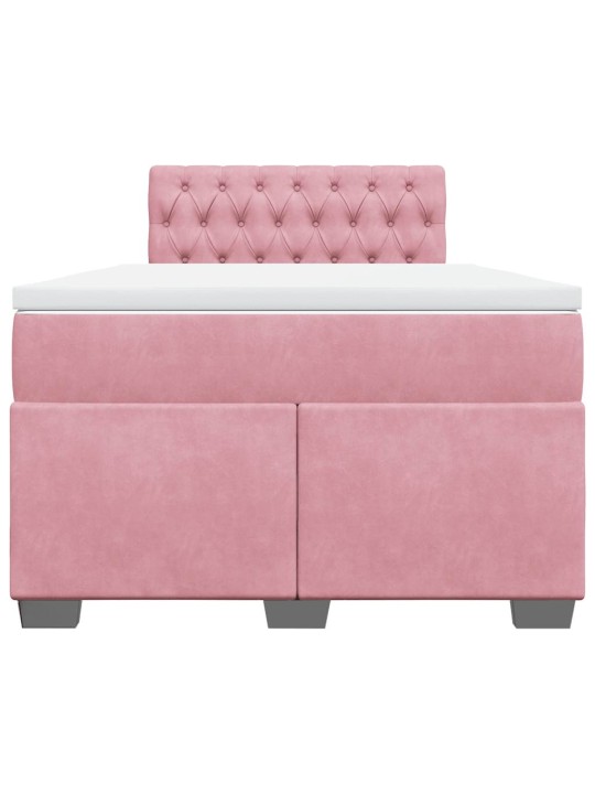 Box spring postel s matrací růžová 120x190 cm samet