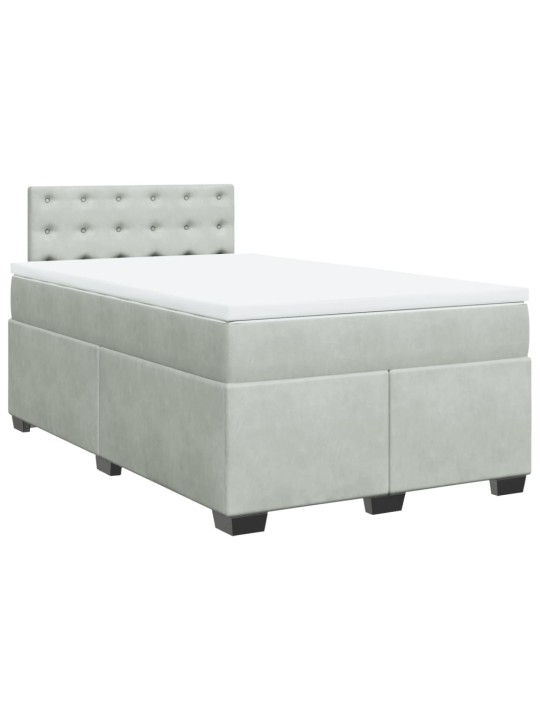 Box spring postel s matrací světle šedá 120x190 cm samet
