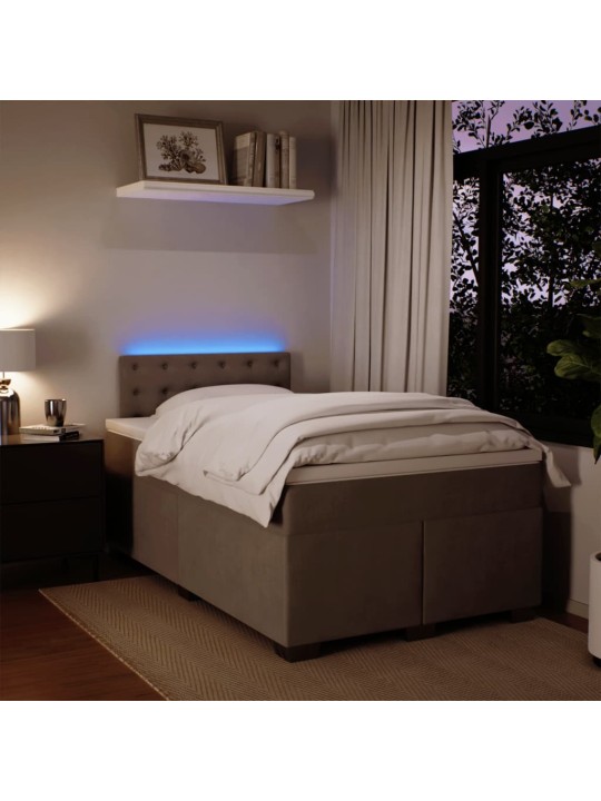 Box spring postel s matrací světle šedá 120x190 cm samet