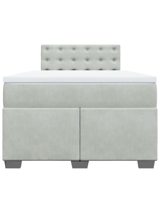 Box spring postel s matrací světle šedá 120x190 cm samet