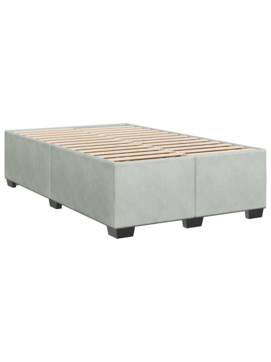 Box spring postel s matrací světle šedá 120x190 cm samet