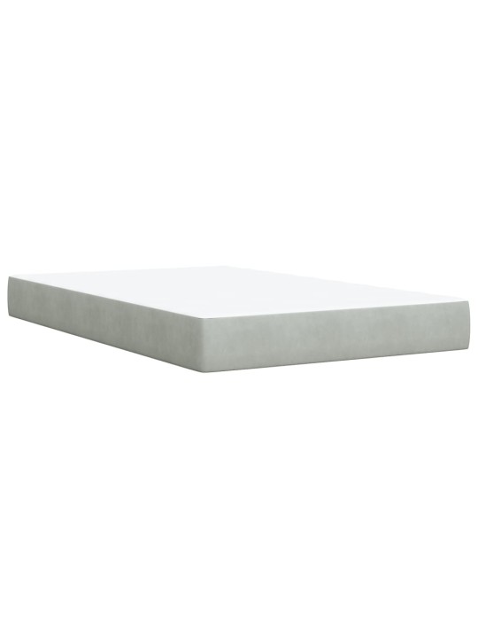 Box spring postel s matrací světle šedá 120x190 cm samet