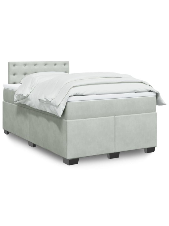 Box spring postel s matrací světle šedá 120x190 cm samet