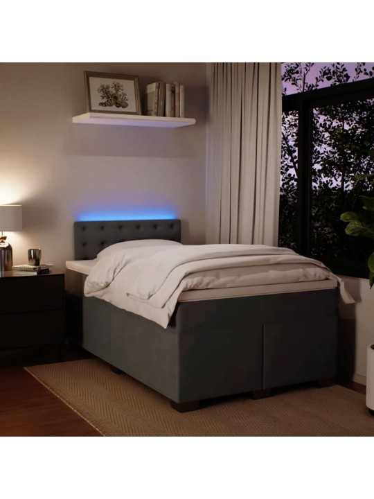 Box spring postel s matrací tmavě šedý 120x190 cm samet