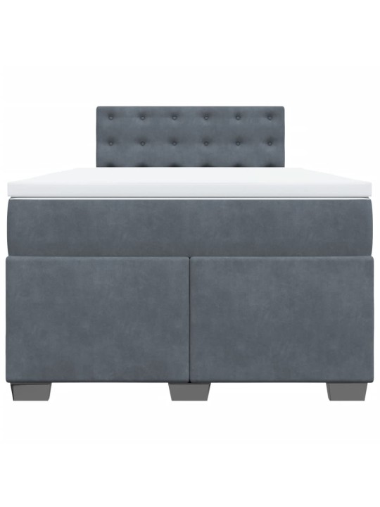 Box spring postel s matrací tmavě šedý 120x190 cm samet