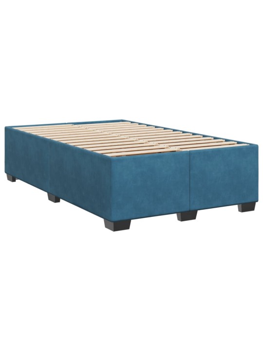Box spring postel s matrací modrá 120 x 190 cm samet