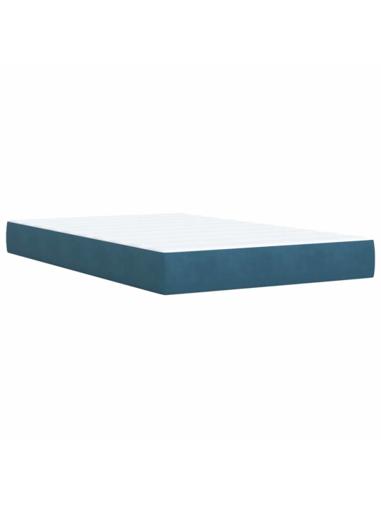 Box spring postel s matrací modrá 120 x 190 cm samet