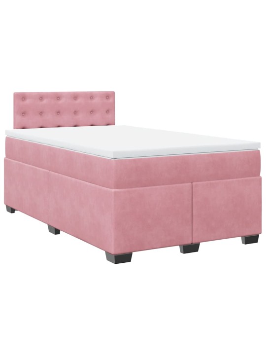 Box spring postel s matrací růžová 120x190 cm samet
