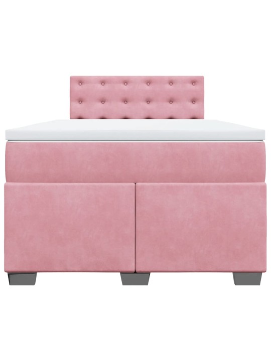 Box spring postel s matrací růžová 120x190 cm samet