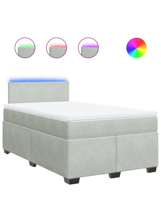 Box spring postel s matrací světle šedá 120 x 200 cm samet