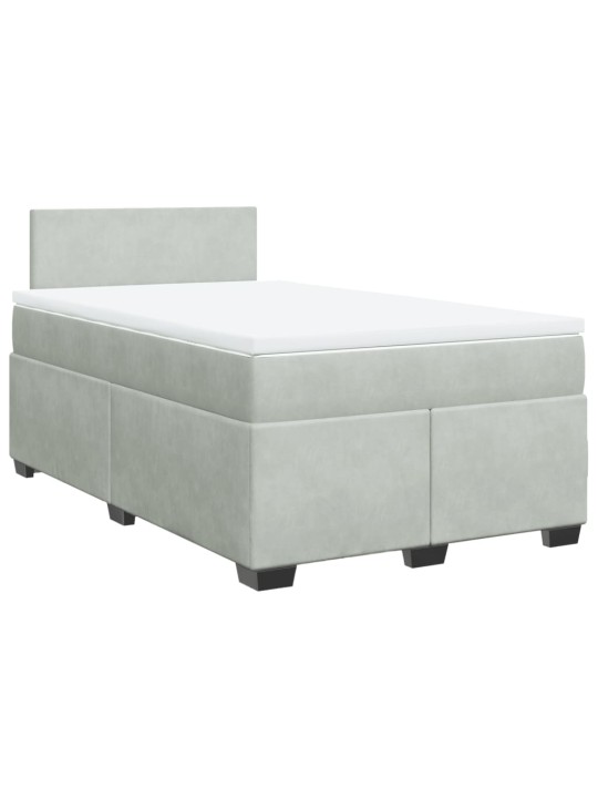 Box spring postel s matrací světle šedá 120 x 200 cm samet