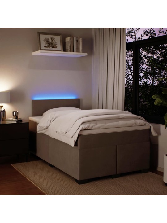 Box spring postel s matrací světle šedá 120 x 200 cm samet