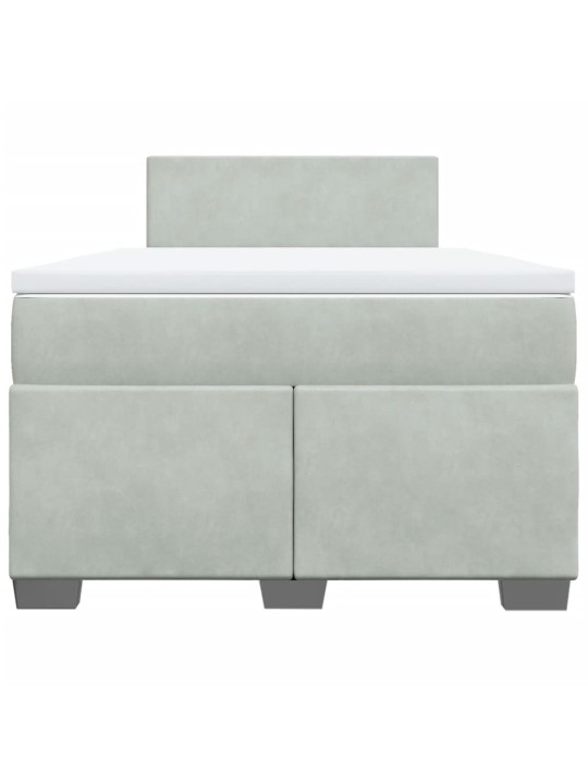 Box spring postel s matrací světle šedá 120 x 200 cm samet