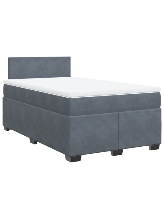 Box spring postel s matrací tmavě šedá 120 x 200 cm samet
