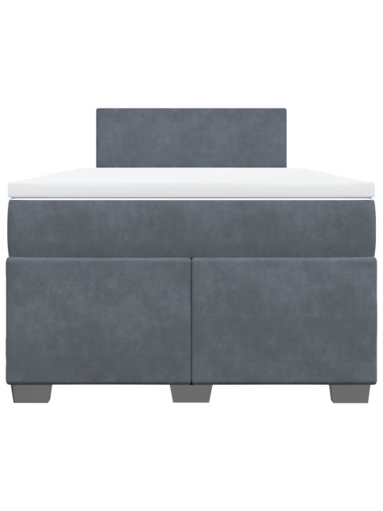Box spring postel s matrací tmavě šedá 120 x 200 cm samet