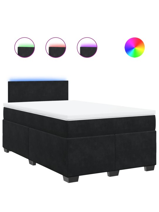 Box spring postel s matrací černá 120 x 200 cm samet
