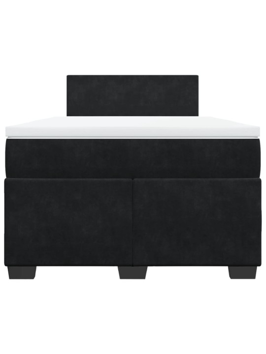 Box spring postel s matrací černá 120 x 200 cm samet