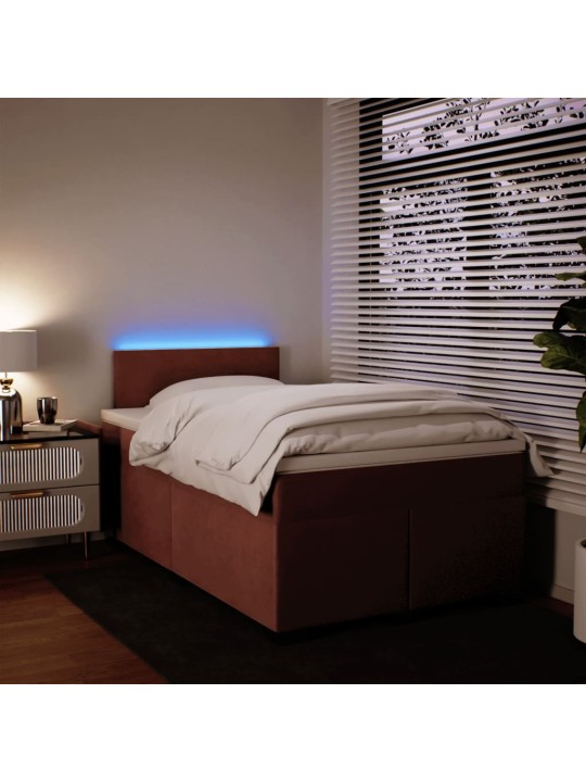 Box spring postel s matrací růžová 120 x 200 cm samet