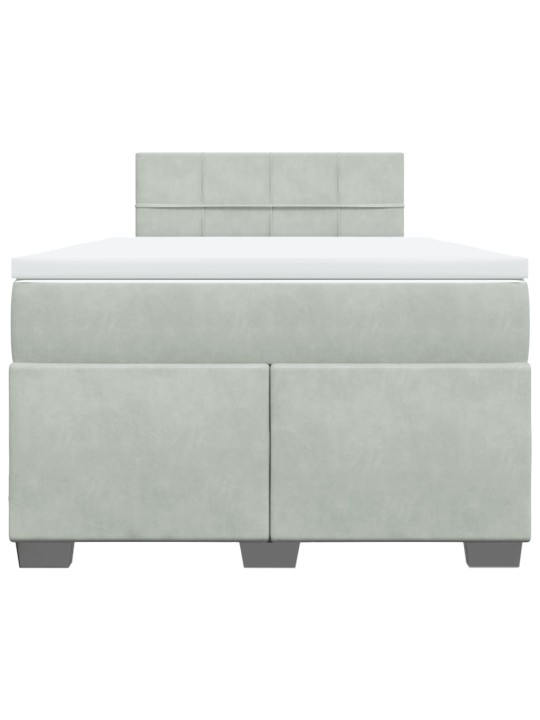 Box spring postel s matrací světle šedá 120 x 200 cm samet
