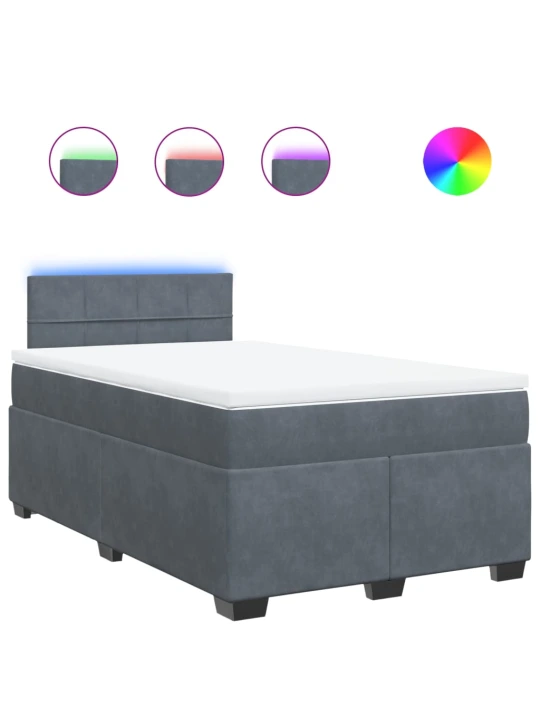Box spring postel s matrací tmavě šedá 120 x 200 cm samet