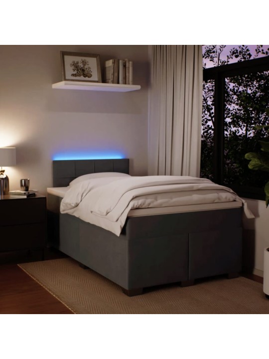 Box spring postel s matrací tmavě šedá 120 x 200 cm samet
