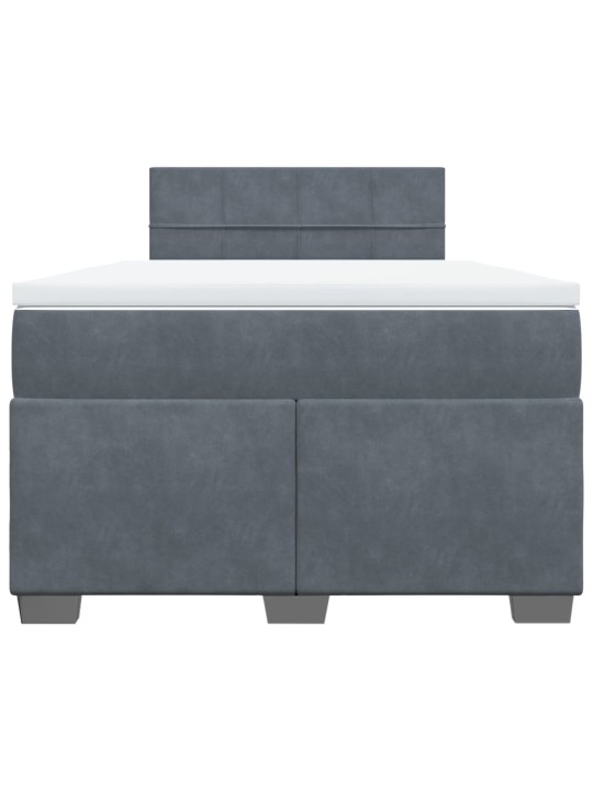 Box spring postel s matrací tmavě šedá 120 x 200 cm samet
