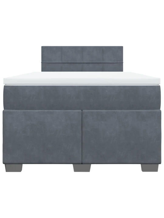 Box spring postel s matrací tmavě šedá 120 x 200 cm samet