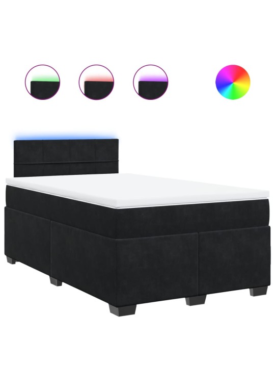 Box spring postel s matrací černá 120 x 200 cm samet