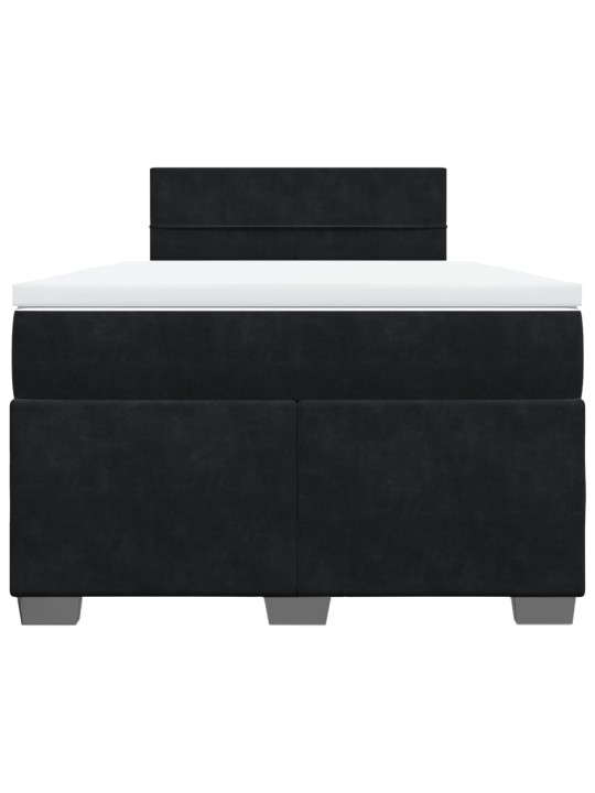 Box spring postel s matrací černá 120 x 200 cm samet