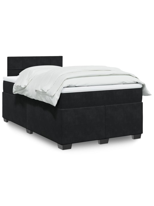 Box spring postel s matrací černá 120 x 200 cm samet