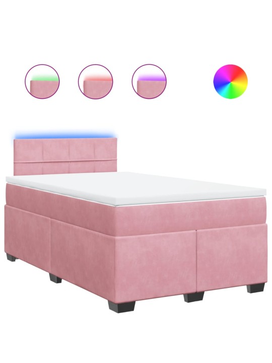 Box spring postel s matrací růžová 120 x 200 cm samet