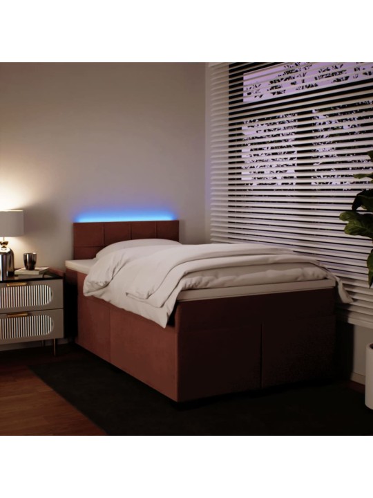 Box spring postel s matrací růžová 120 x 200 cm samet