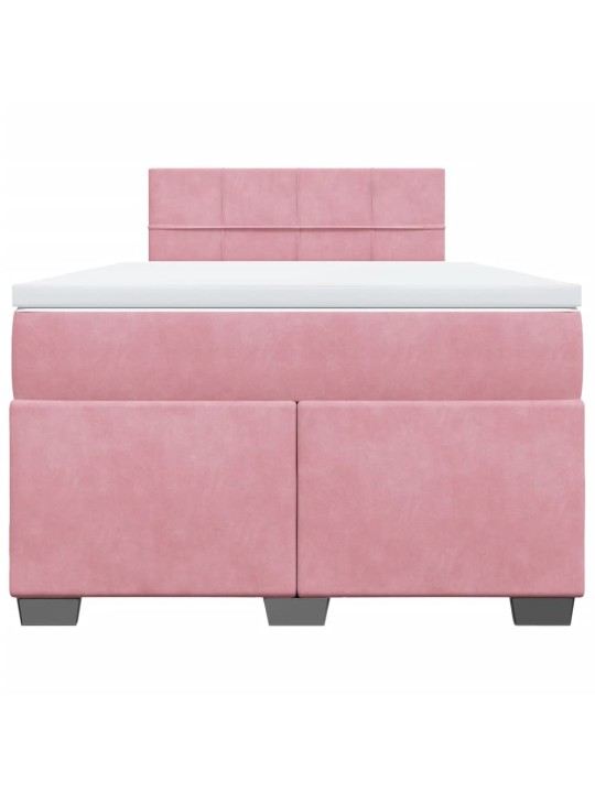 Box spring postel s matrací růžová 120 x 200 cm samet