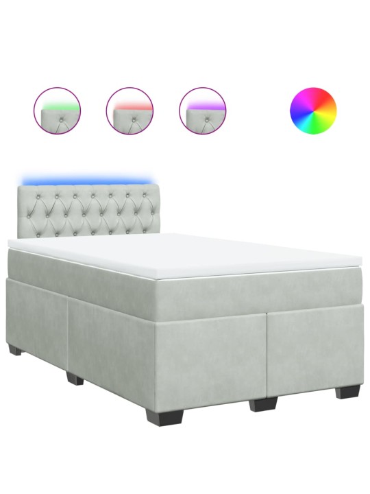 Box spring postel s matrací světle šedá 120 x 200 cm samet