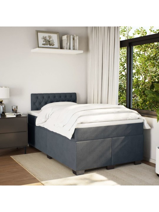 Box spring postel s matrací tmavě šedá 120 x 200 cm samet