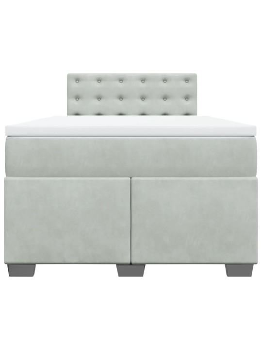 Box spring postel s matrací světle šedá 120 x 200 cm samet