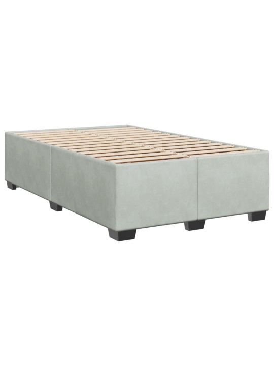 Box spring postel s matrací světle šedá 120 x 200 cm samet