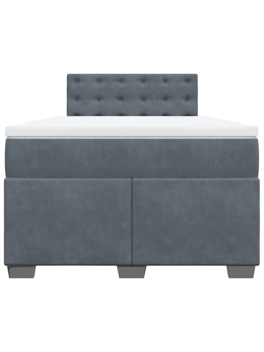 Box spring postel s matrací tmavě šedá 120 x 200 cm samet