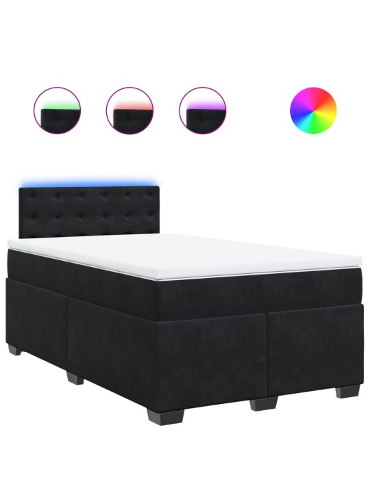 Box spring postel s matrací černá 120 x 200 cm samet