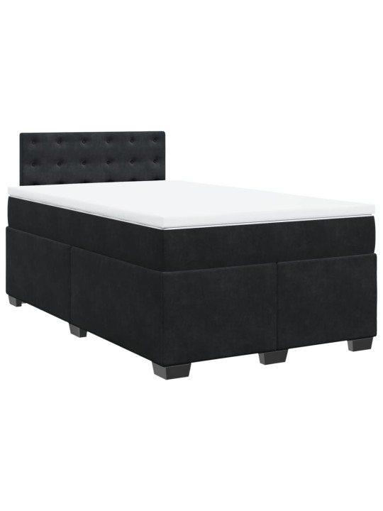 Box spring postel s matrací černá 120 x 200 cm samet