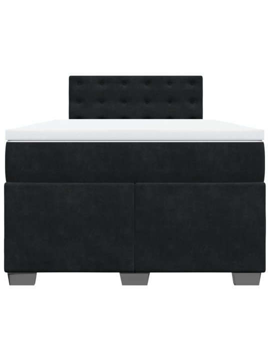 Box spring postel s matrací černá 120 x 200 cm samet