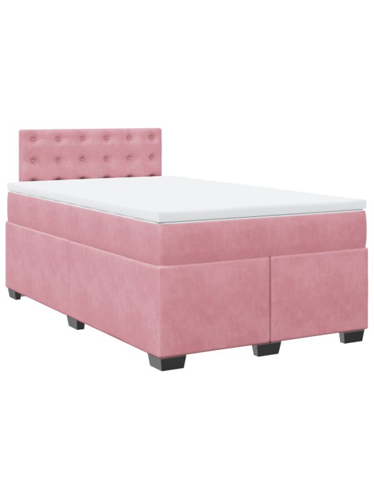 Box spring postel s matrací růžová 120 x 200 cm samet
