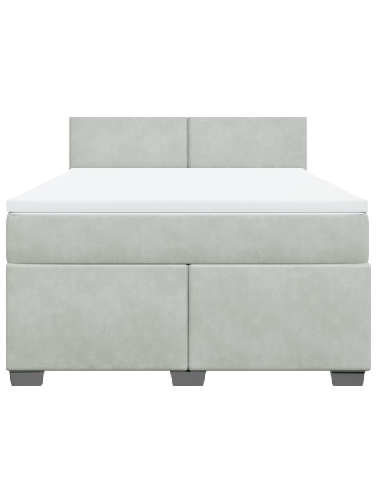 Box spring postel s matrací světle šedá 140x190 cm samet