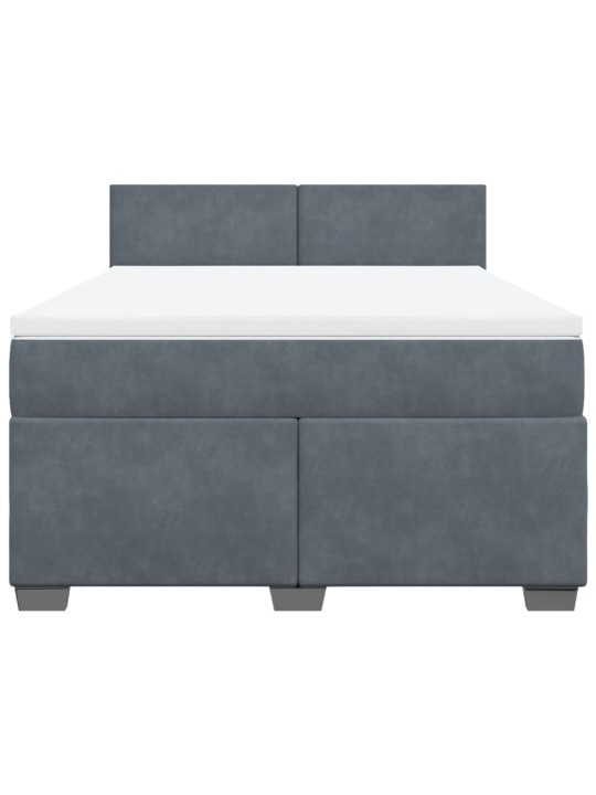 Box spring postel s matrací tmavě šedý 140 x 190 cm samet