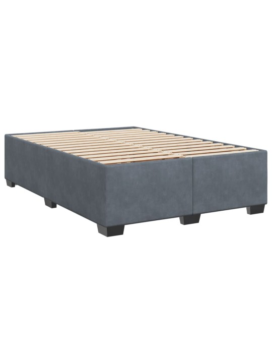 Box spring postel s matrací tmavě šedý 140 x 190 cm samet