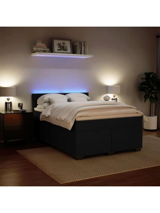 Box spring postel s matrací černá 140 x 190 cm samet