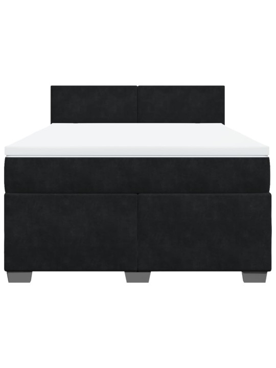 Box spring postel s matrací černá 140 x 190 cm samet